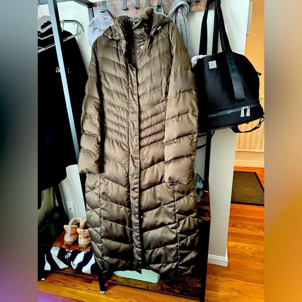 Land’s End long women’s coat, brown, Small/Tall